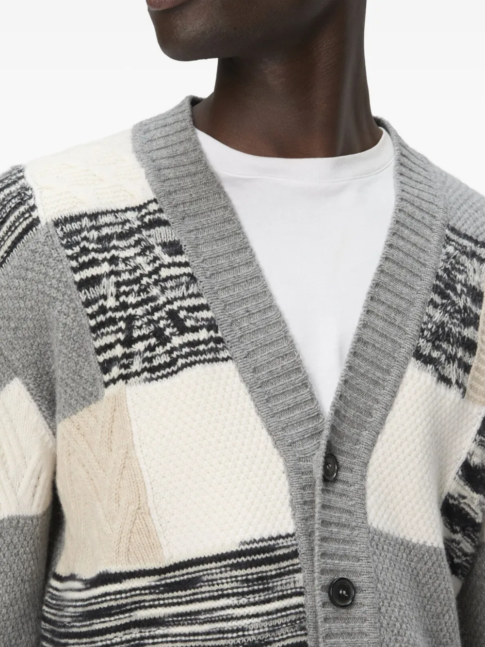 Missoni Kabelgebreid vest met patchwork Grijs