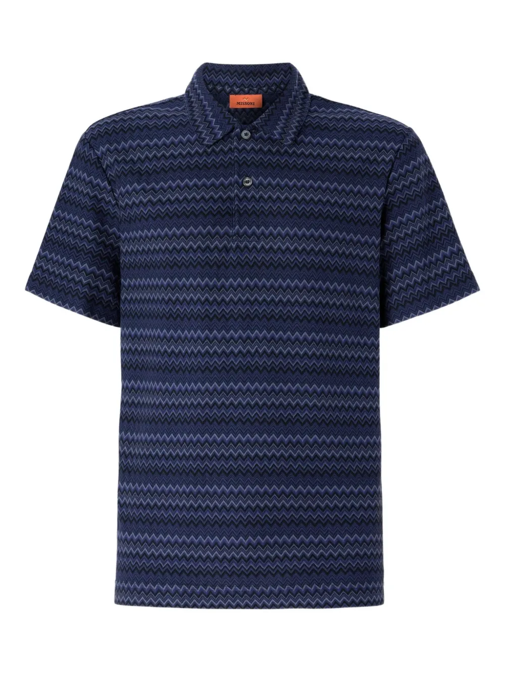 Missoni chevron-pattern polo shirt Blauw