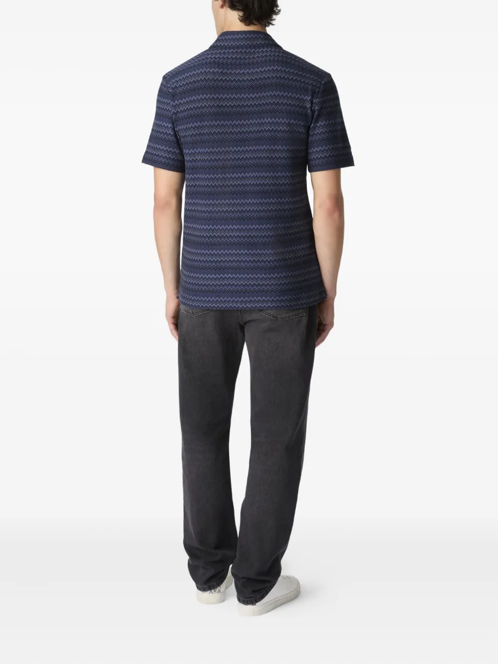 Missoni chevron-pattern polo shirt Blauw