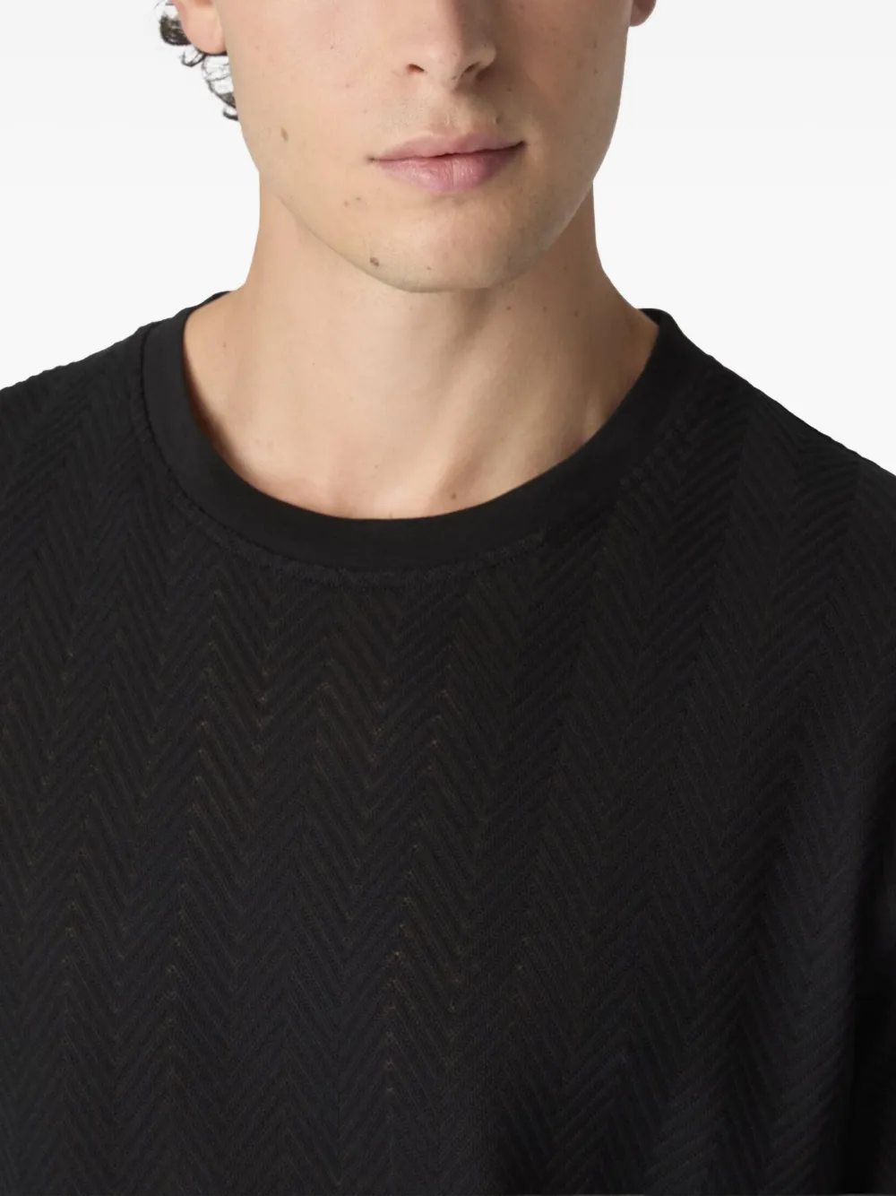 Missoni T-shirt met korte mouwen met visgraat-patroon Zwart