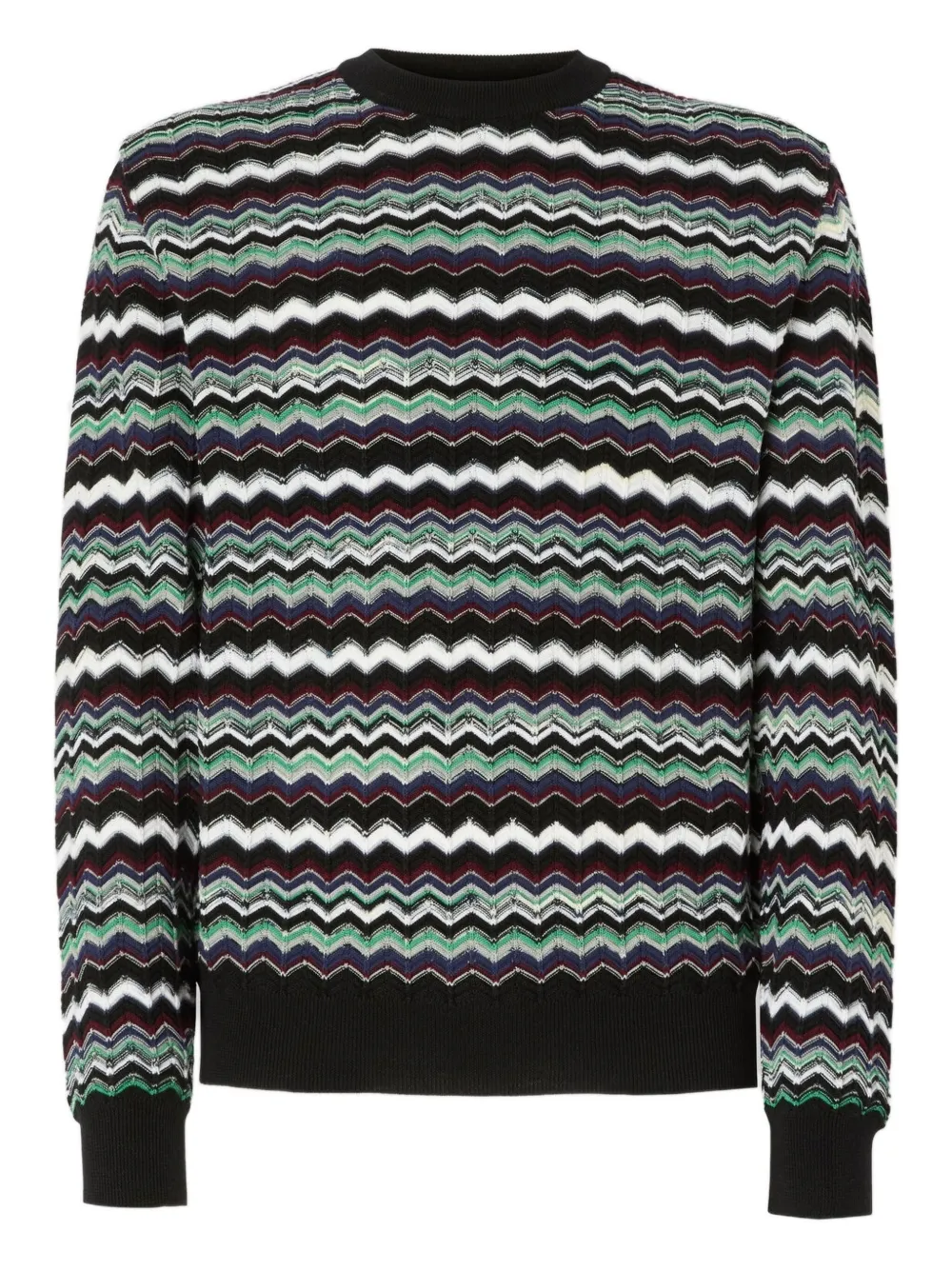 Missoni Crew Neck Sweater With Zigzag Pattern In Multi