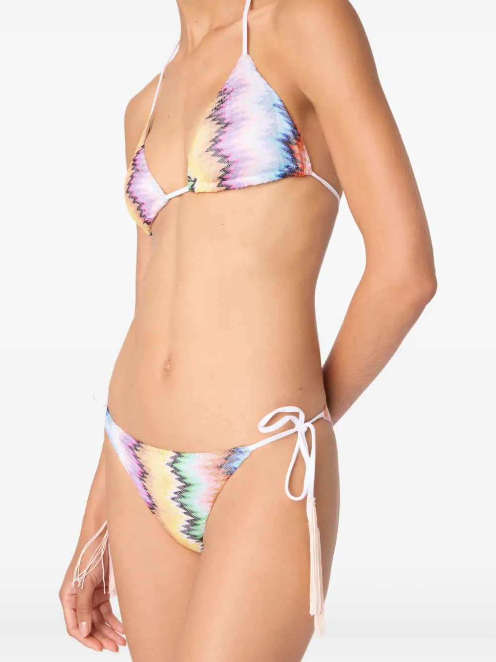 Missoni zigzag-pattern tassel bikini Geel