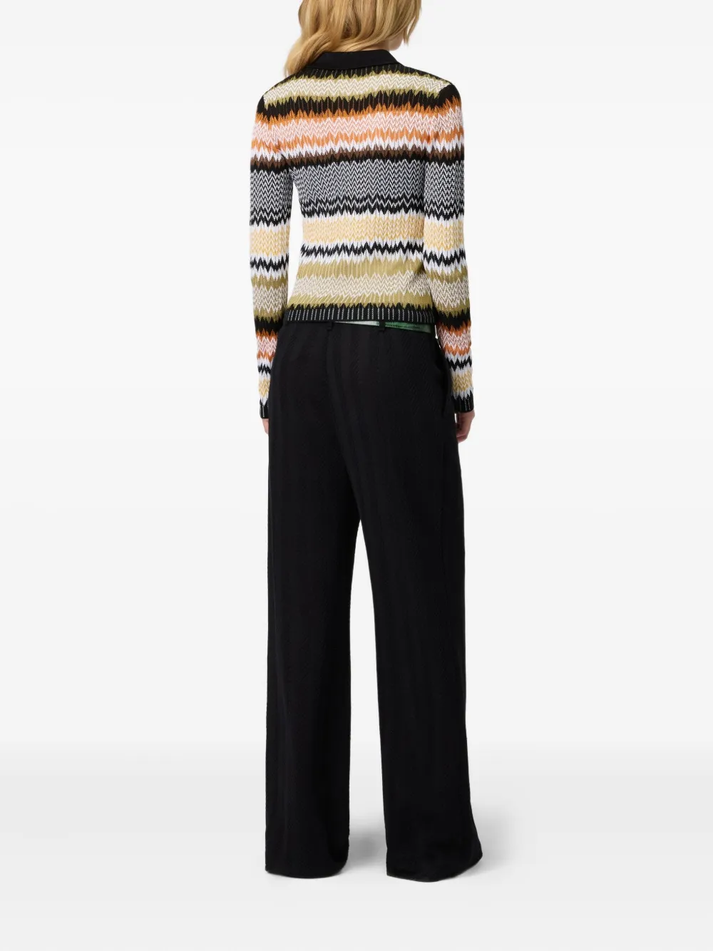 Missoni Polotop met chevron streep Veelkleurig