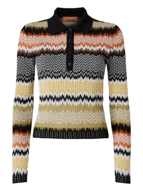 Missoni chevron-pattern polo neck top