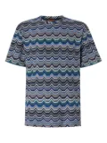 Missoni chevron-pattern short-sleeved t-shirt - Blue