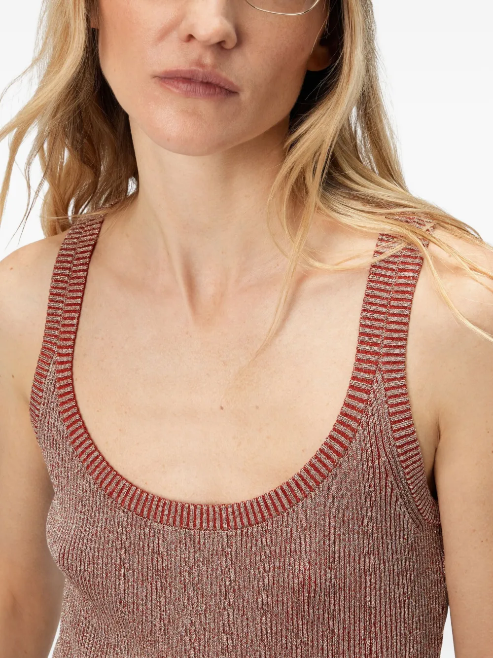 Missoni Metallic top Rood