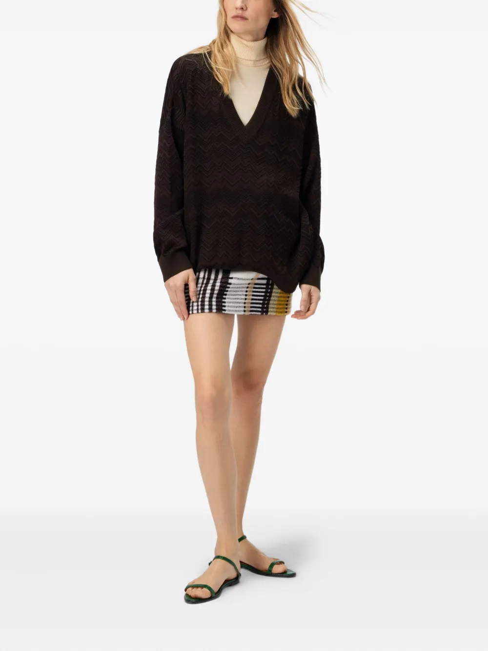 Missoni Trui met chevron patroon Bruin