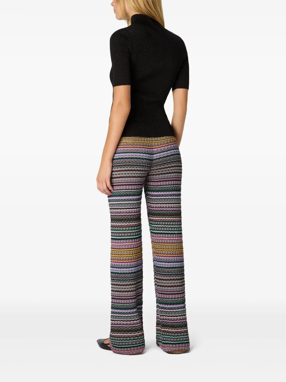 Missoni Gestreepte gebreide broek Blauw