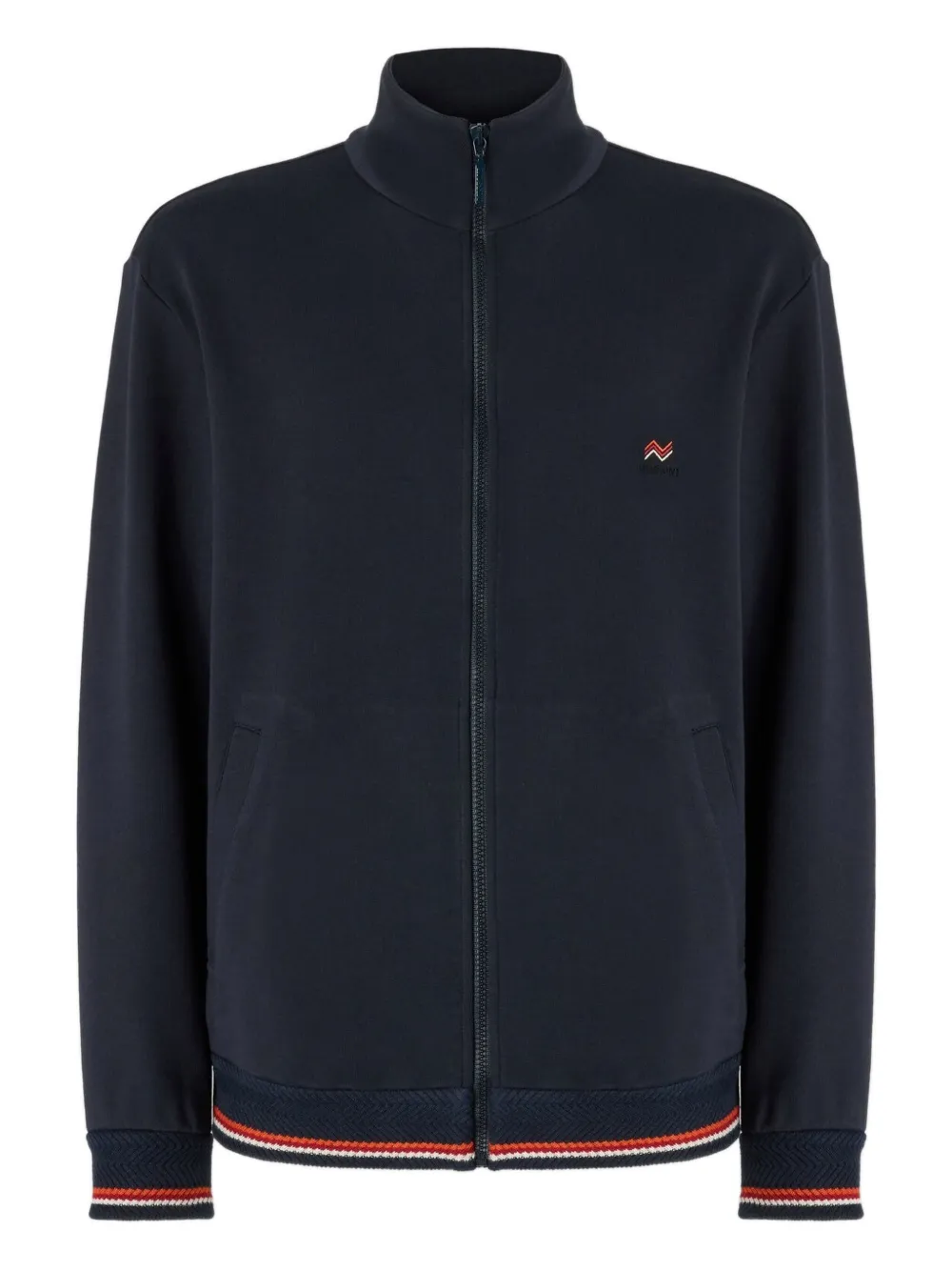 Missoni zip-up logo-embroidered sweater Blauw