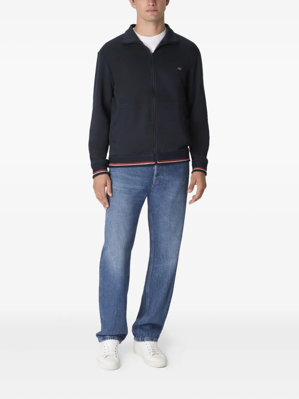Missoni zip-up logo-embroidered sweater - Blauw