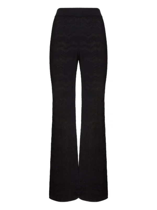 Missoni Chevron-pattern Knit Trousers in Black