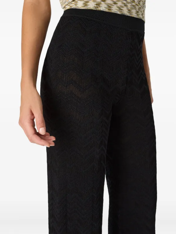 Missoni シェブロンパターン ニットパンツ | ブラック | FARFETCH JP