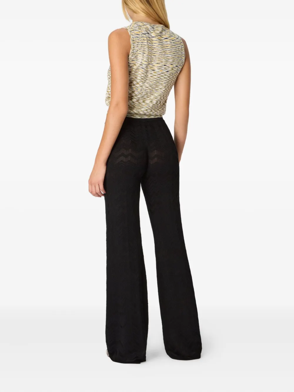 Missoni Gebreide broek met chevron-patroon Zwart