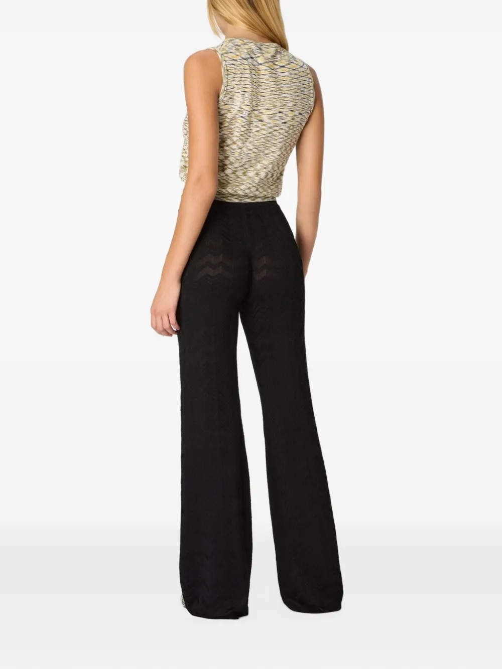 Missoni Gebreide broek met chevron-patroon Zwart