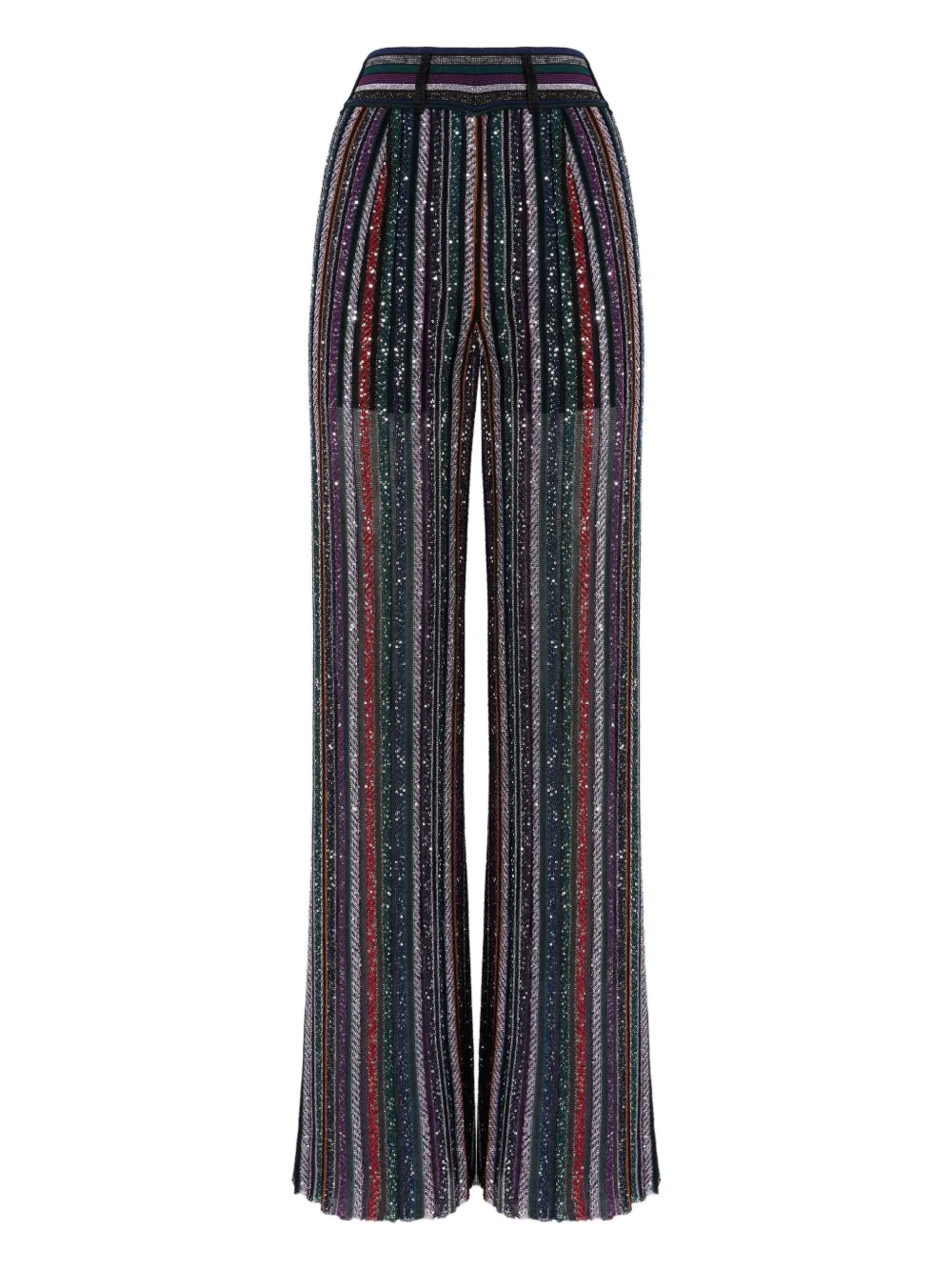Missoni herringbone-striped sequin-embellished trousers Zwart