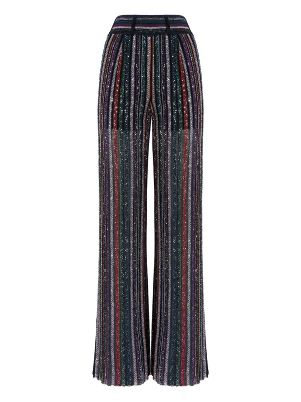 ミッソーニ レディース カジュアルパンツ ボトムス Sequined Flared Trousers ミッソーニ レディース カジュアルパンツ ボトムス Sequin-Embellished