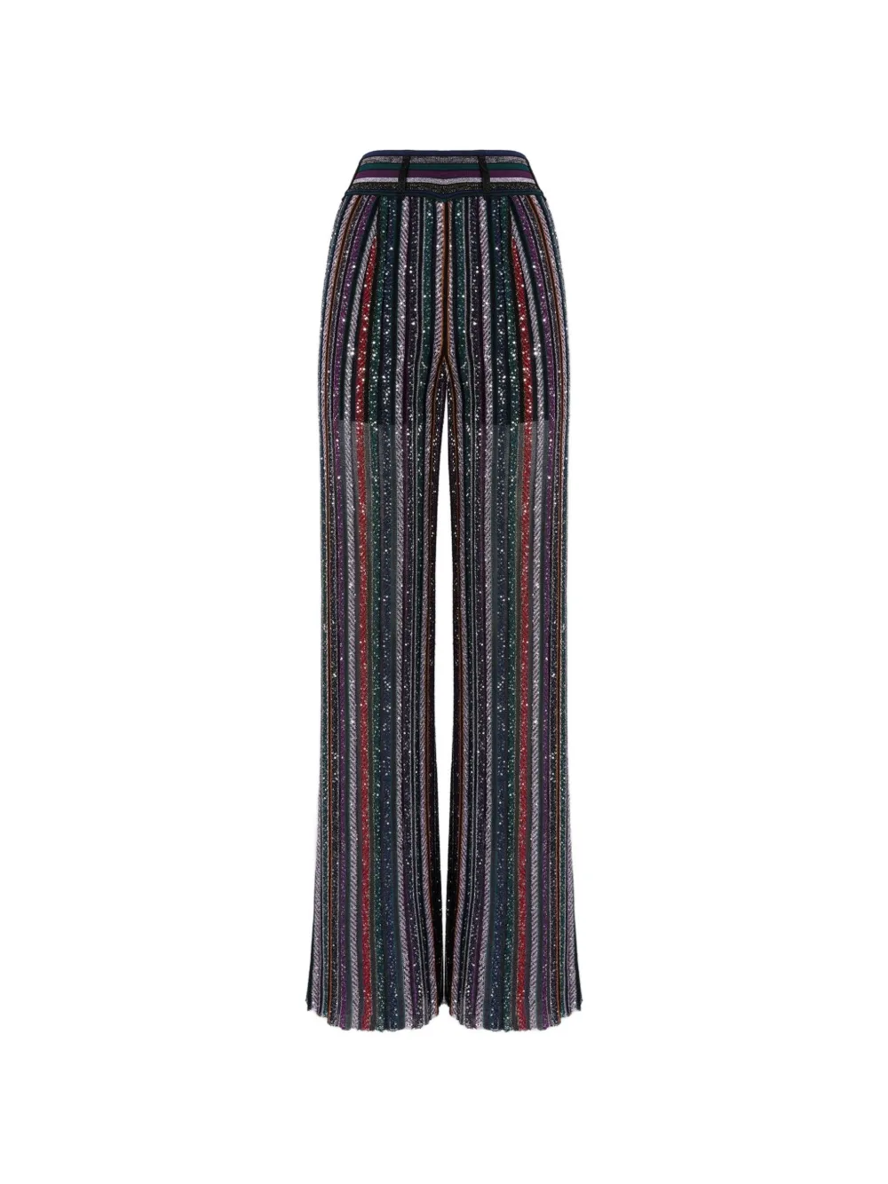 Missoni Broek verfraaid met pailletten en visgraatpatroon Zwart