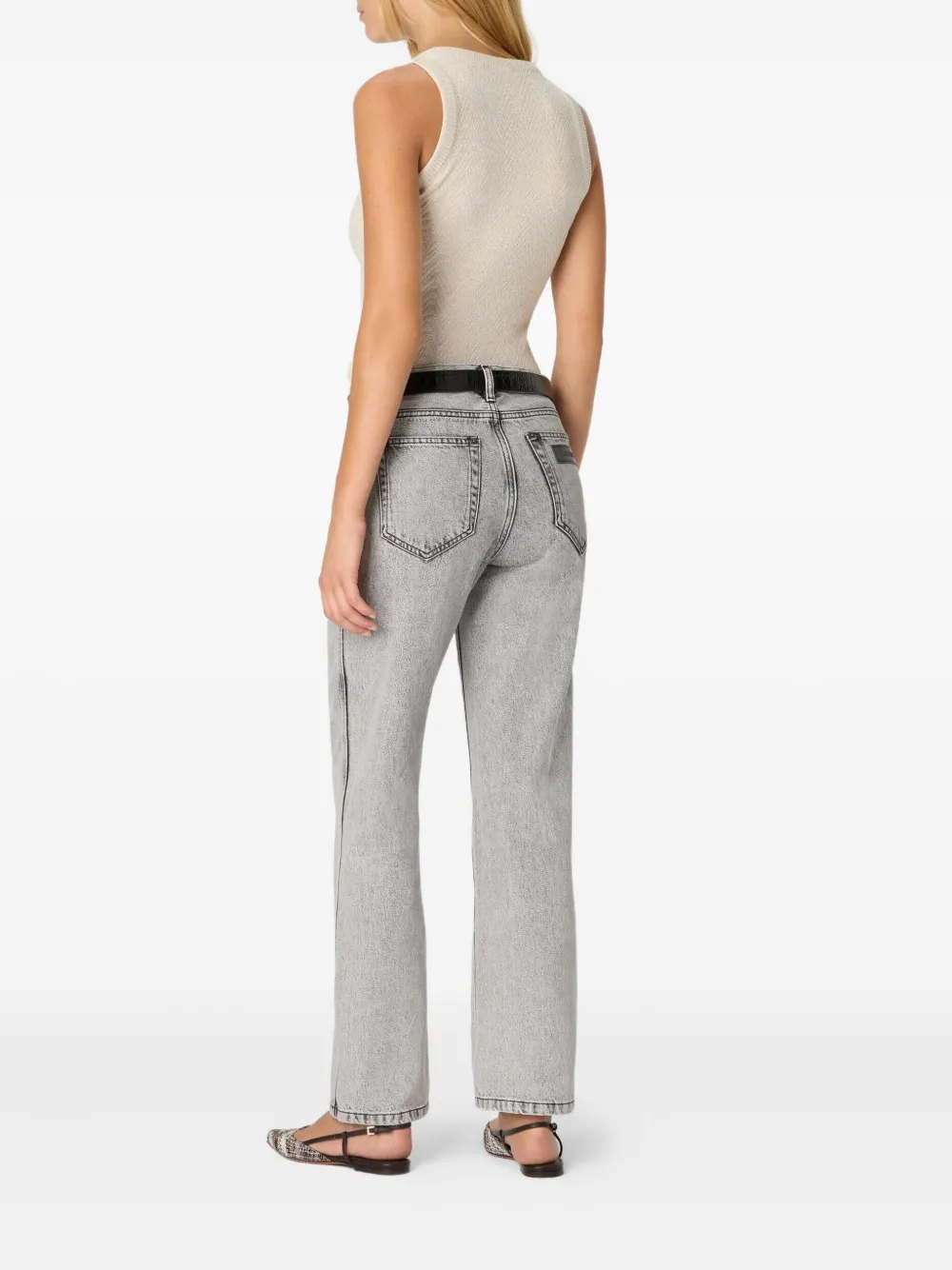 Missoni Jeans met logoplakkaat en acid wassing Grijs