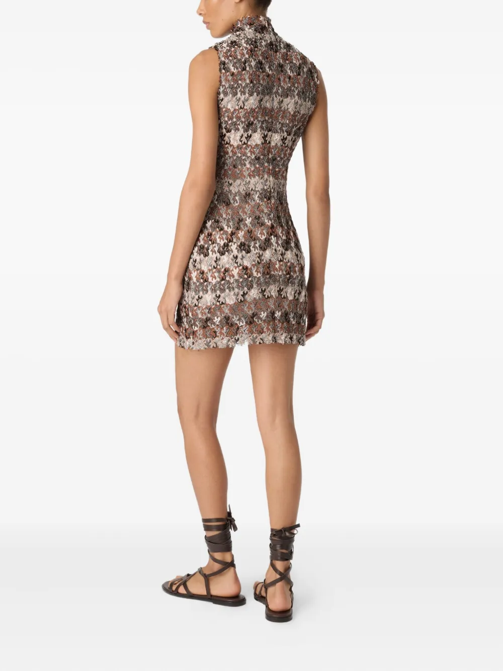 Missoni floral-lace sleeveless mini dress Beige