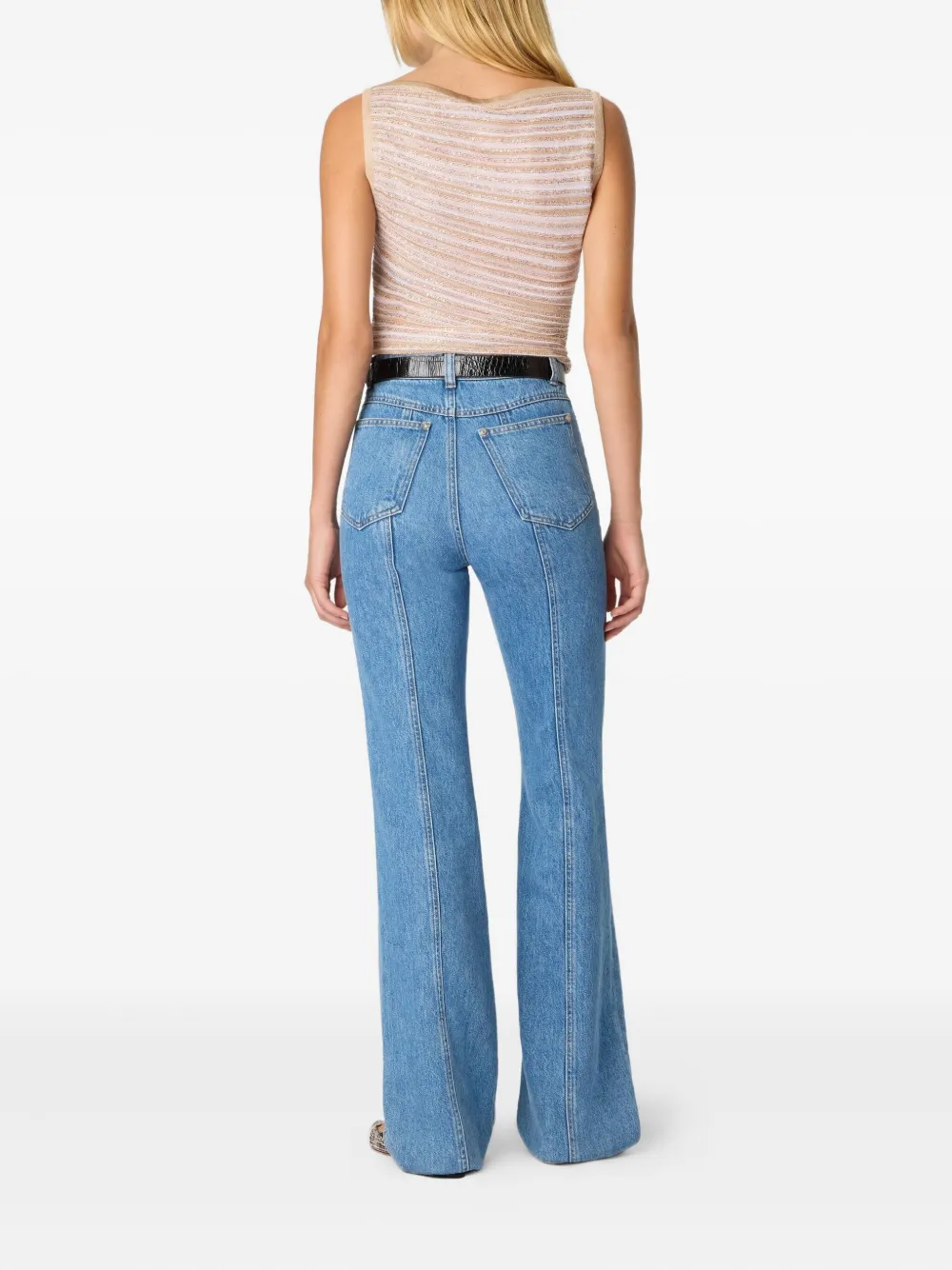 Missoni Mouwloze top met verfraaide streep Wit