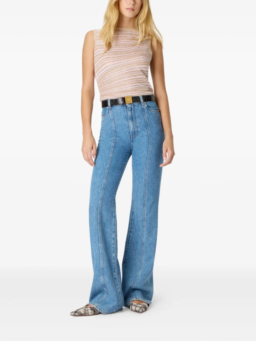 Missoni stripe embellished sleeveless top - Wit