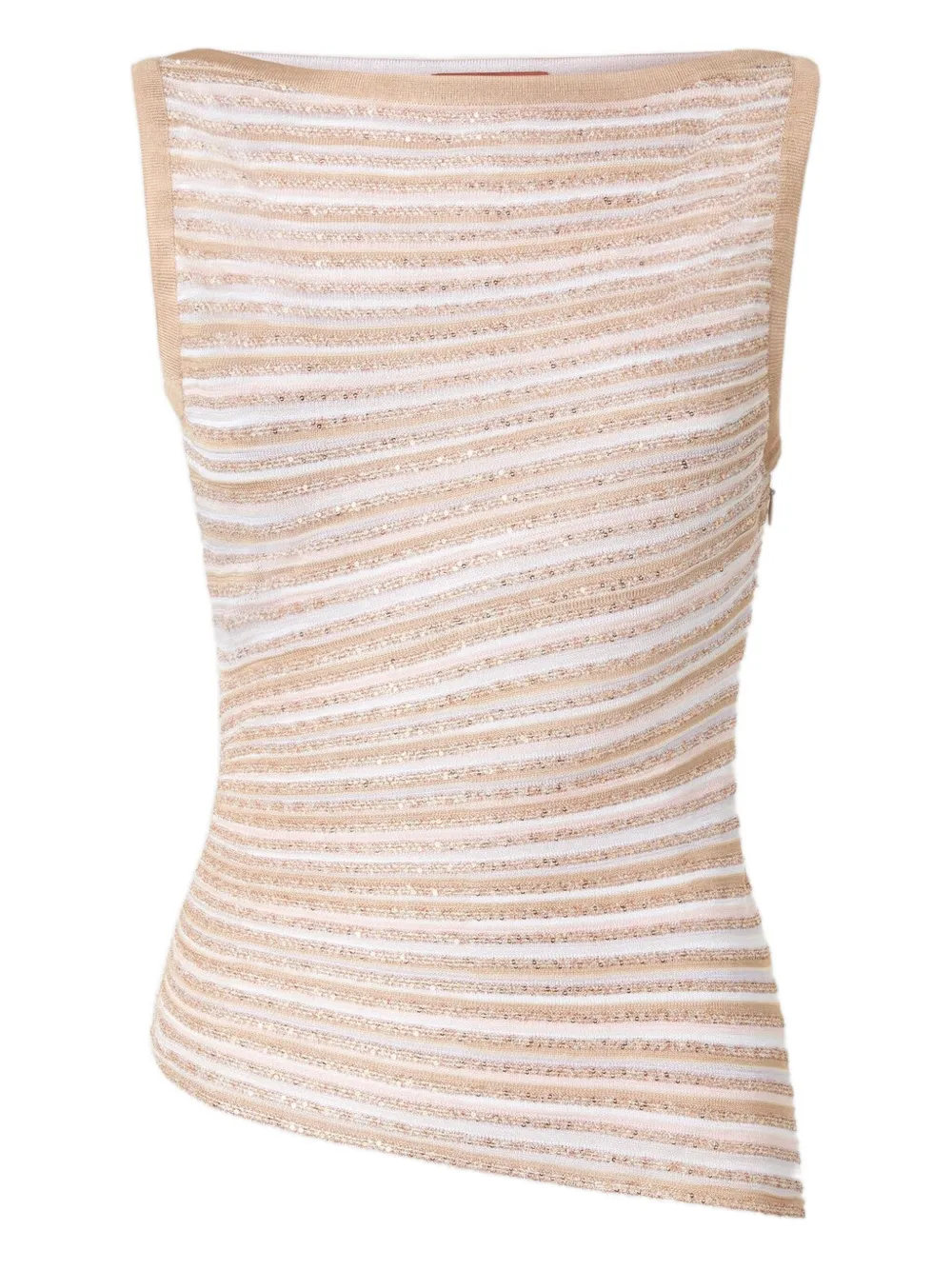 Missoni Mouwloze top met verfraaide streep Wit