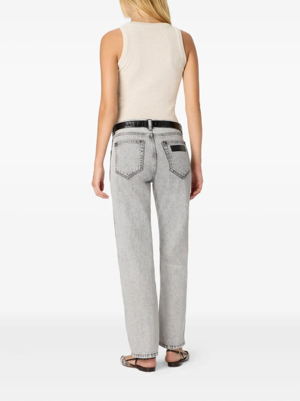 Missoni Mouwloze top met visgraatpatroon Beige