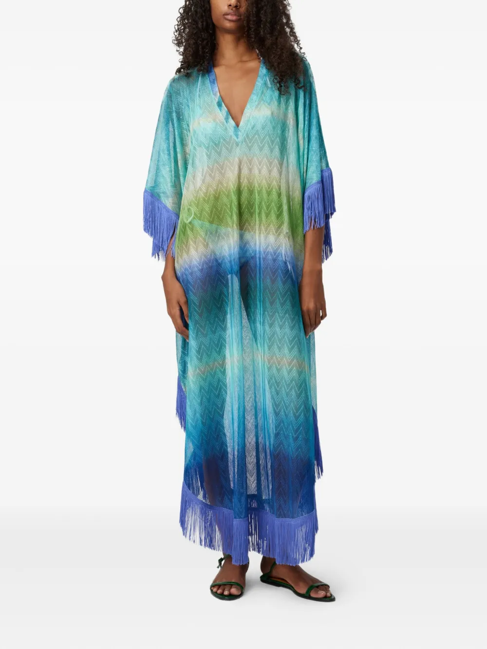 Missoni Fringed Kaftan In Multi
