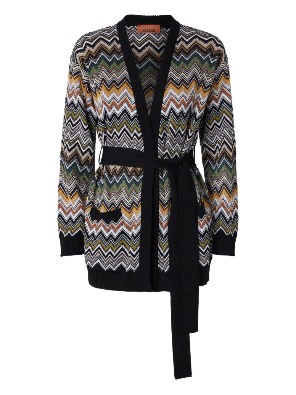 Missoni Vest met chevron patroon en ceintuur Zwart