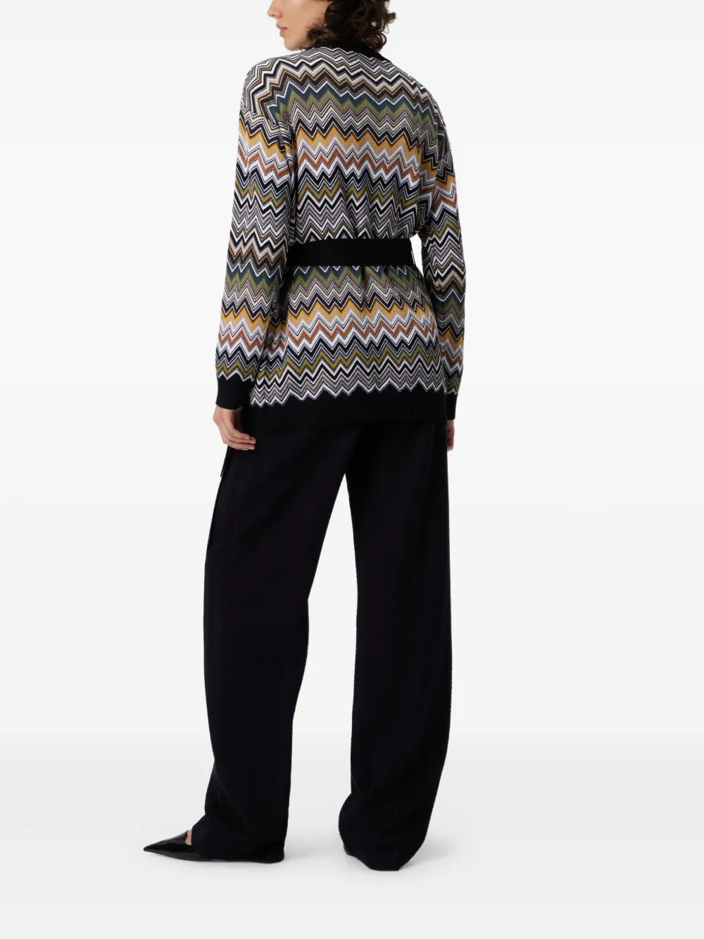 Missoni Vest met chevron patroon en ceintuur Zwart
