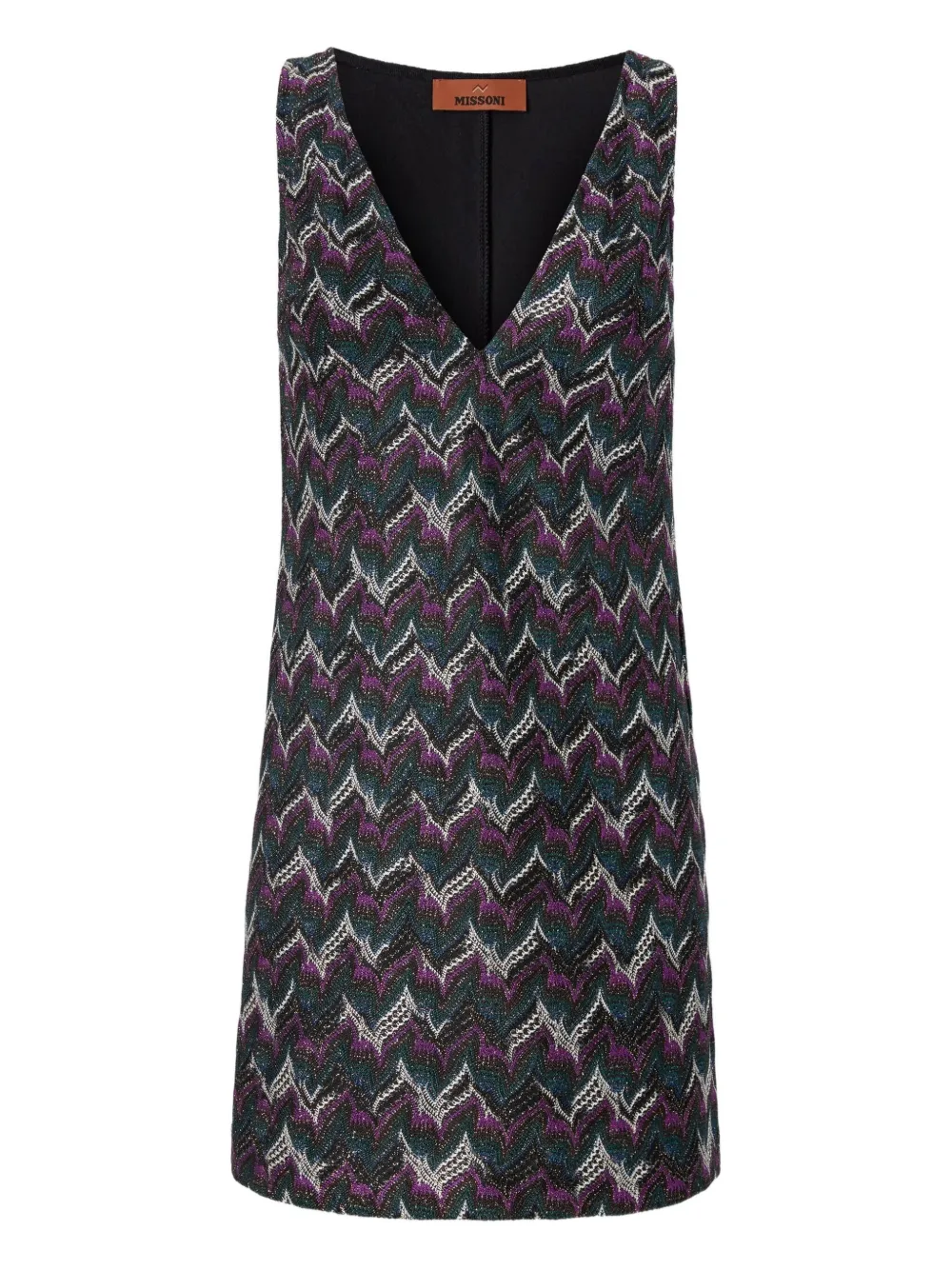 Missoni zigzag-pattern sleeveless mini dress Zwart