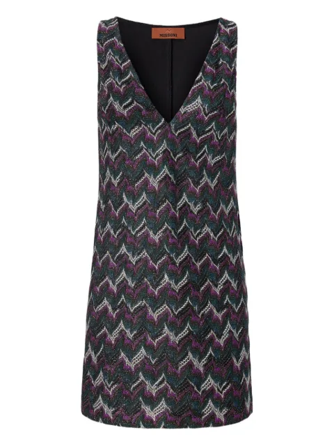 Missoni sicksackmönstrad ärmlös miniklänning