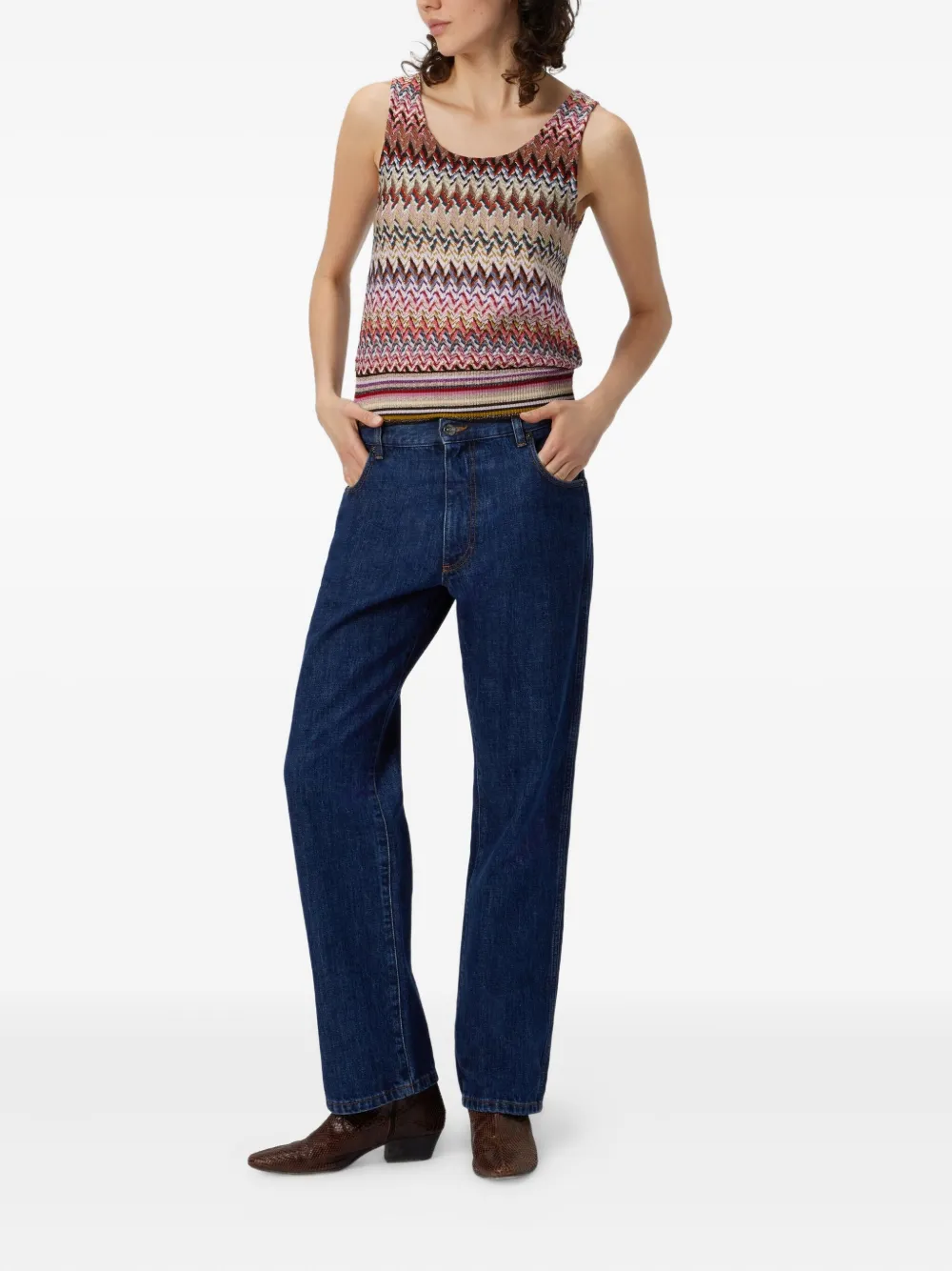 Missoni Five-pocket Cotton Bootcut Jeans In Blue