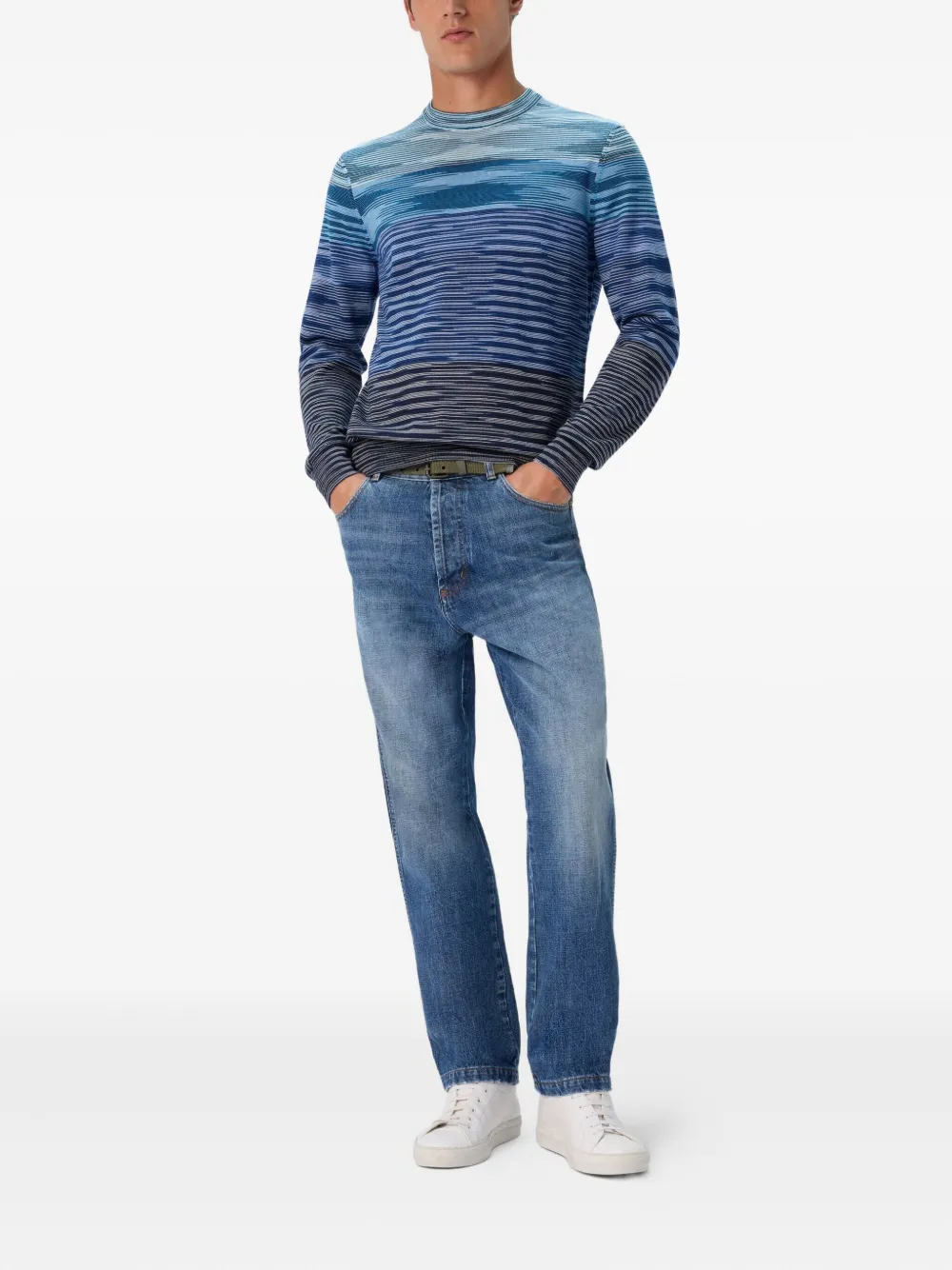 Missoni striped wave-pattern sweater - Blauw