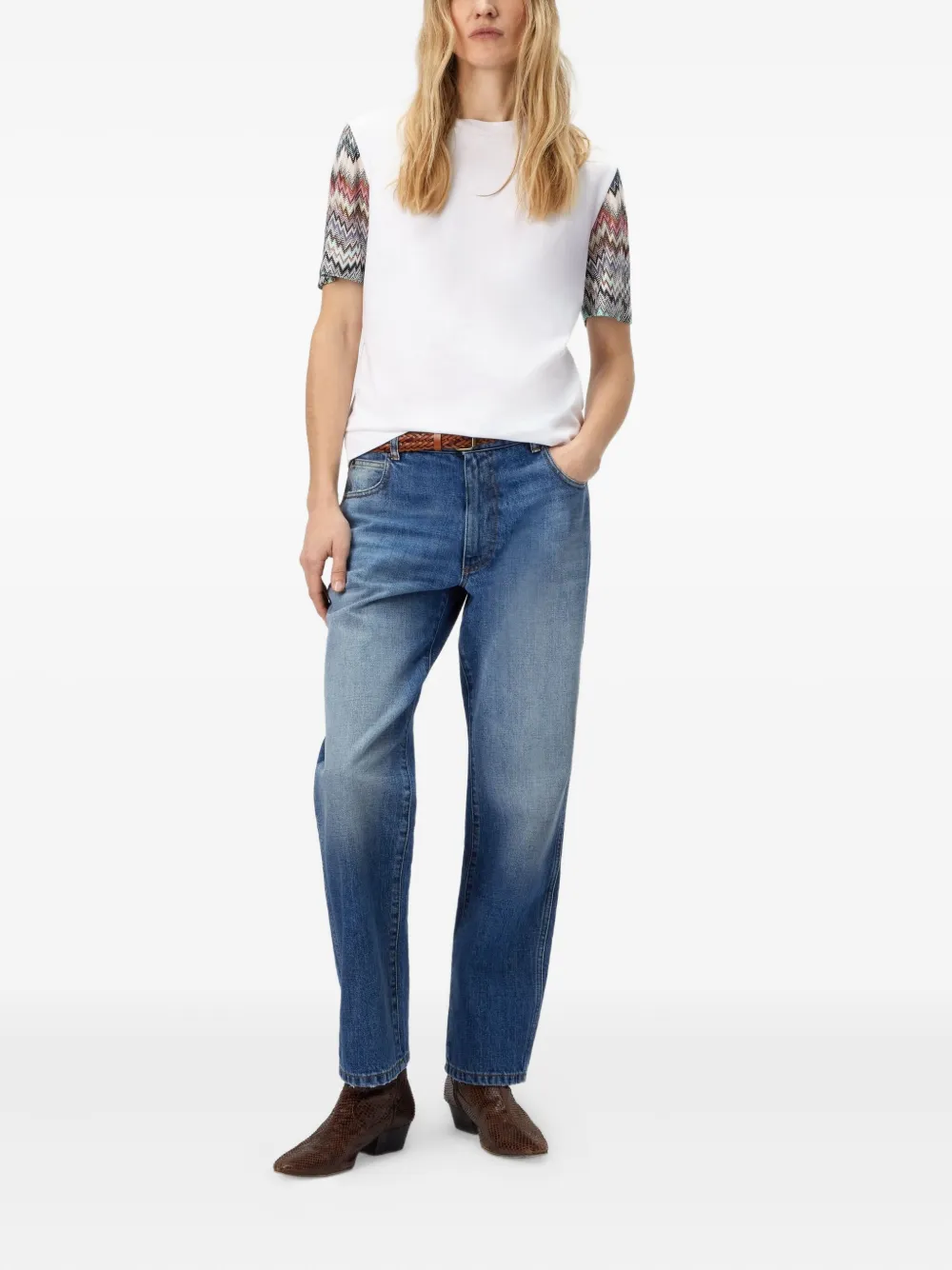 Missoni zigzag-pattern short-sleeved T-shirt Wit