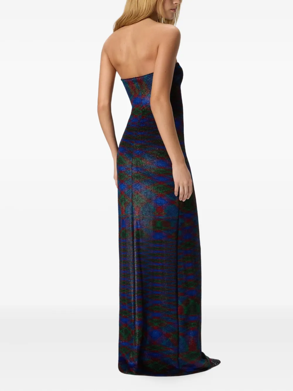 Missoni Strapless maxi-jurk met patroon Blauw