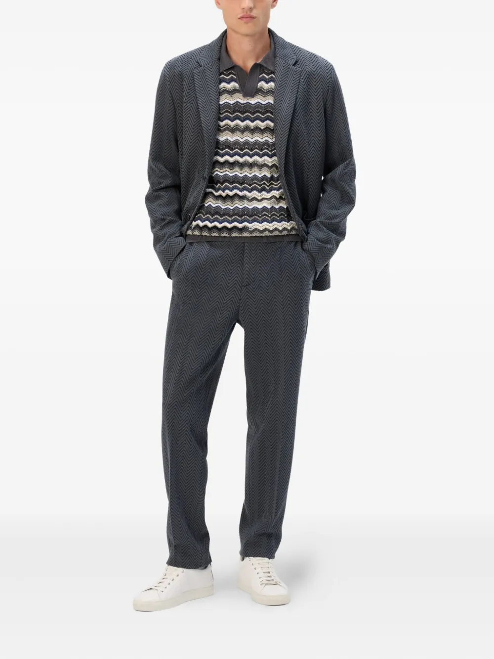 Missoni herringbone straight-leg trousers - Grijs