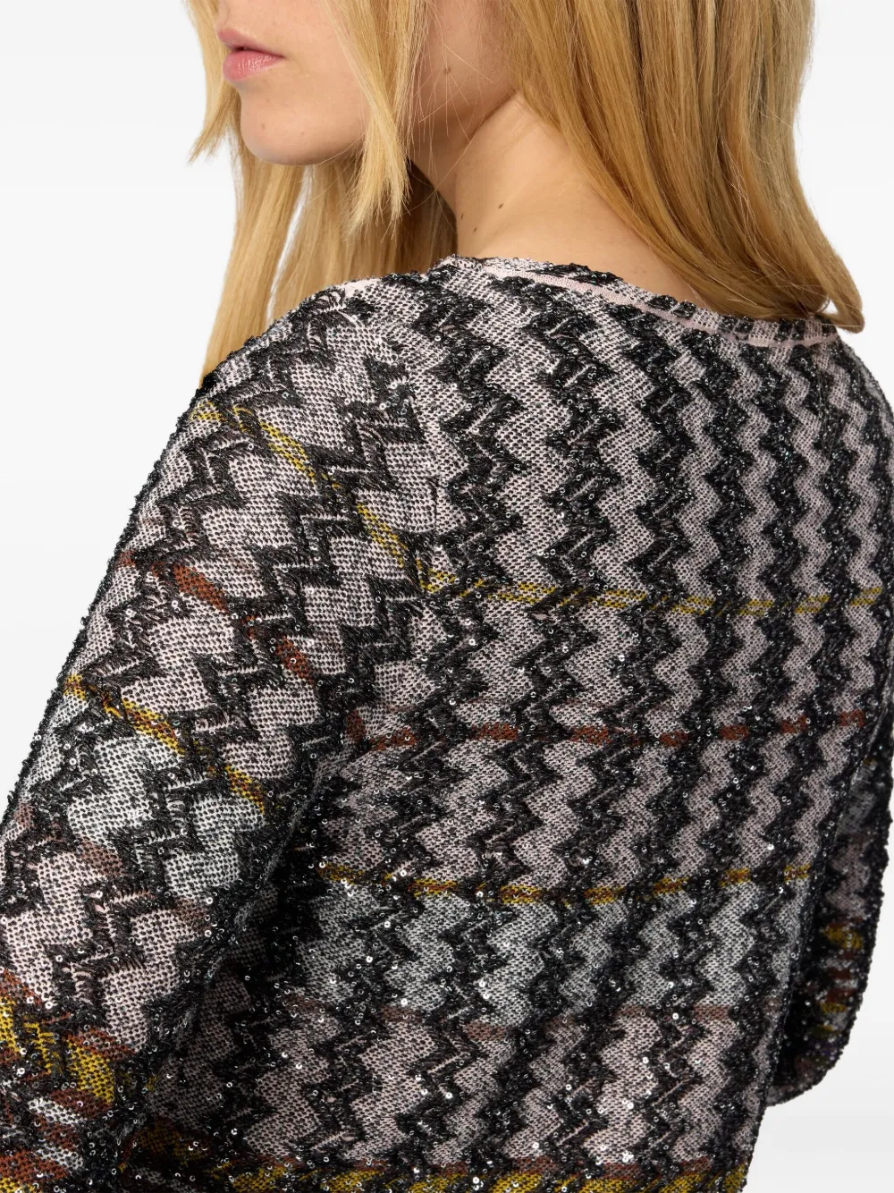 Missoni embellished houndstooth mini dress Zilver