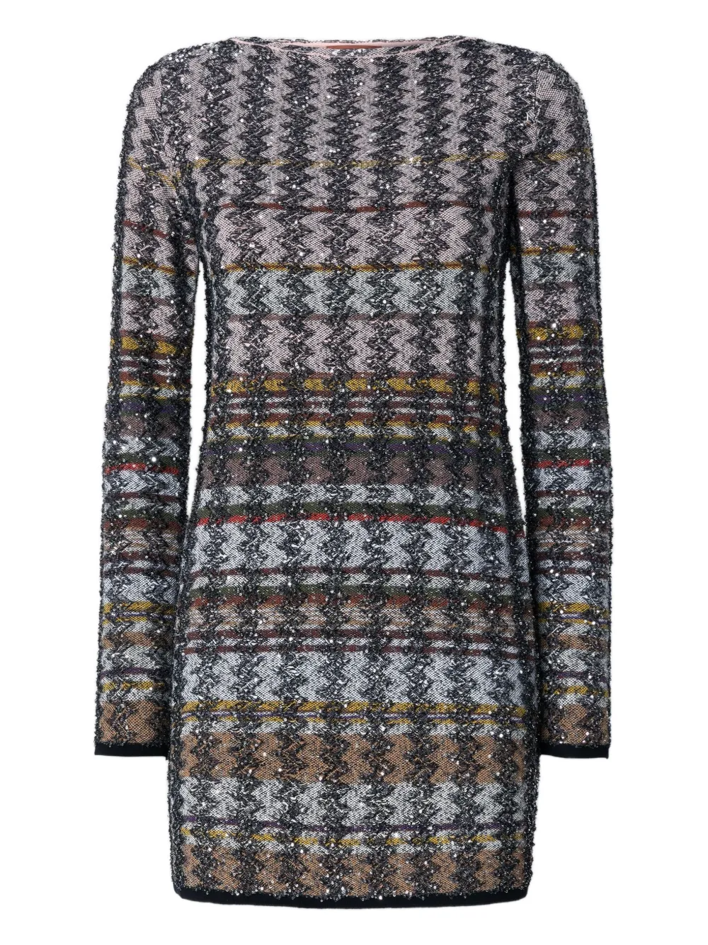 Missoni embellished houndstooth mini dress Zilver