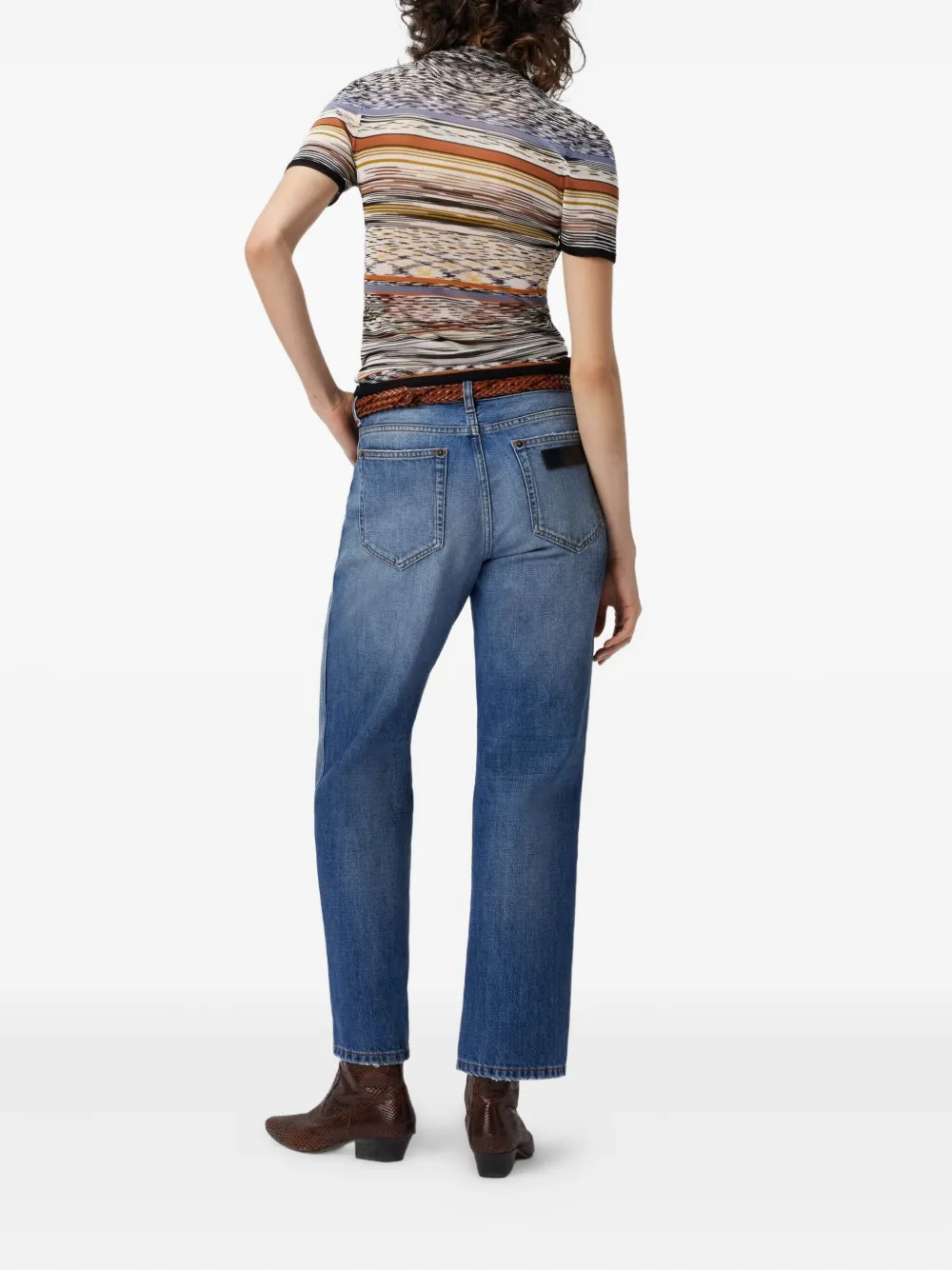 Missoni stripe-pattern turtleneck top Zwart