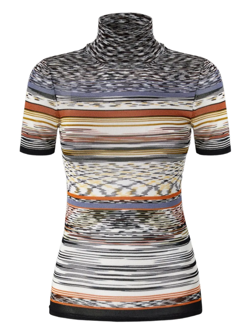 Missoni stripe-pattern turtleneck top Zwart