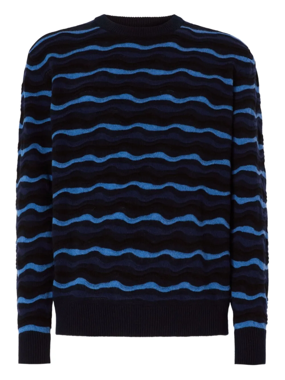 Missoni wave-pattern crew-neck polo shirt Zwart