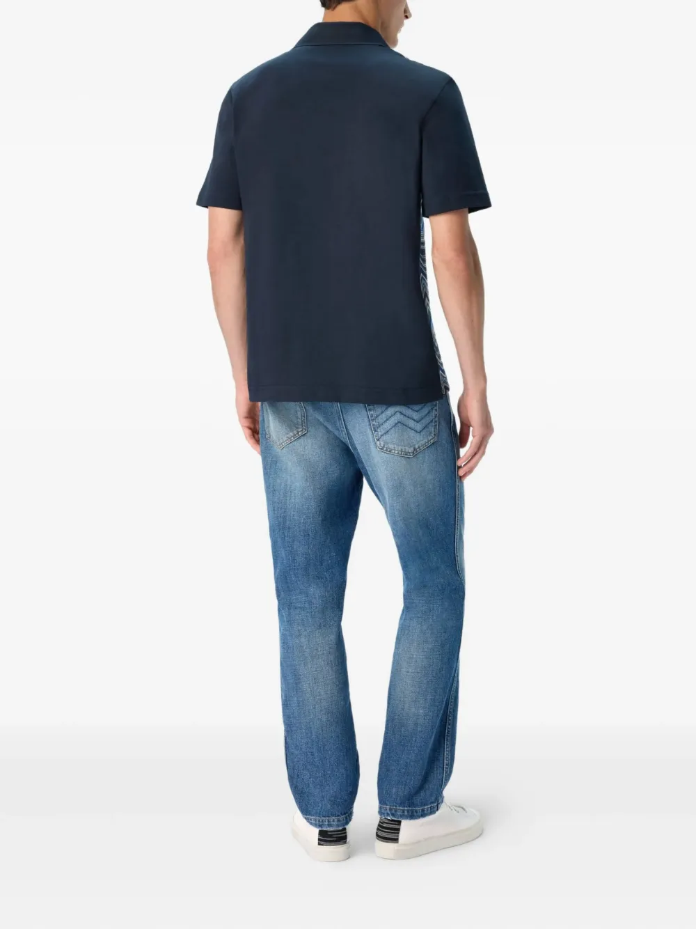  Missoni Chevron-pattern Polo Shirt - Black 