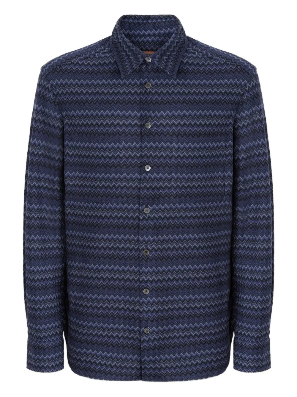 Missoni chevron-pattern cotton shirt Blauw