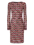 Missoni chevron-pattern long-sleeve midi dress - Red