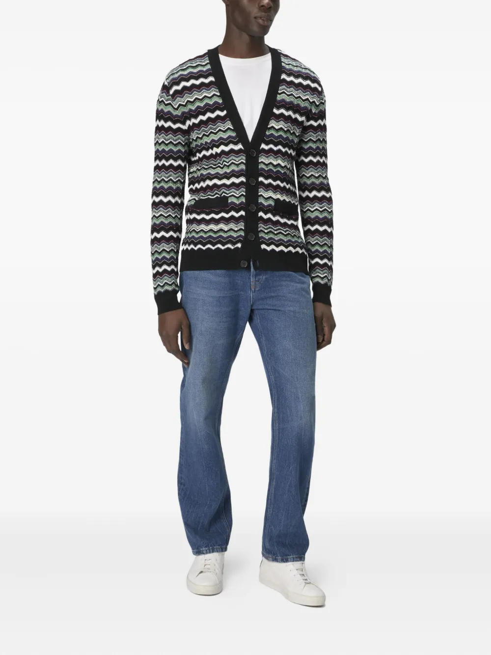Missoni Vest met chevron patroon Blauw