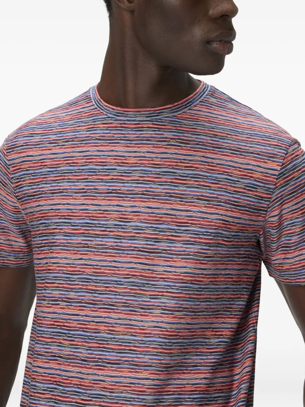 Missoni T-shirt met zigzag patroon en ronde hals Rood
