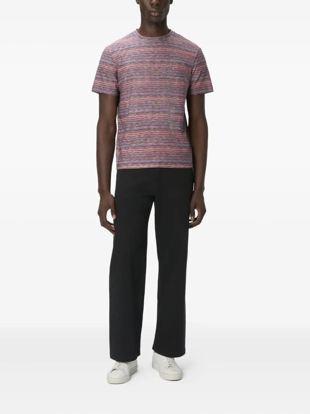 Missoni T-shirt met zigzag patroon en ronde hals Rood
