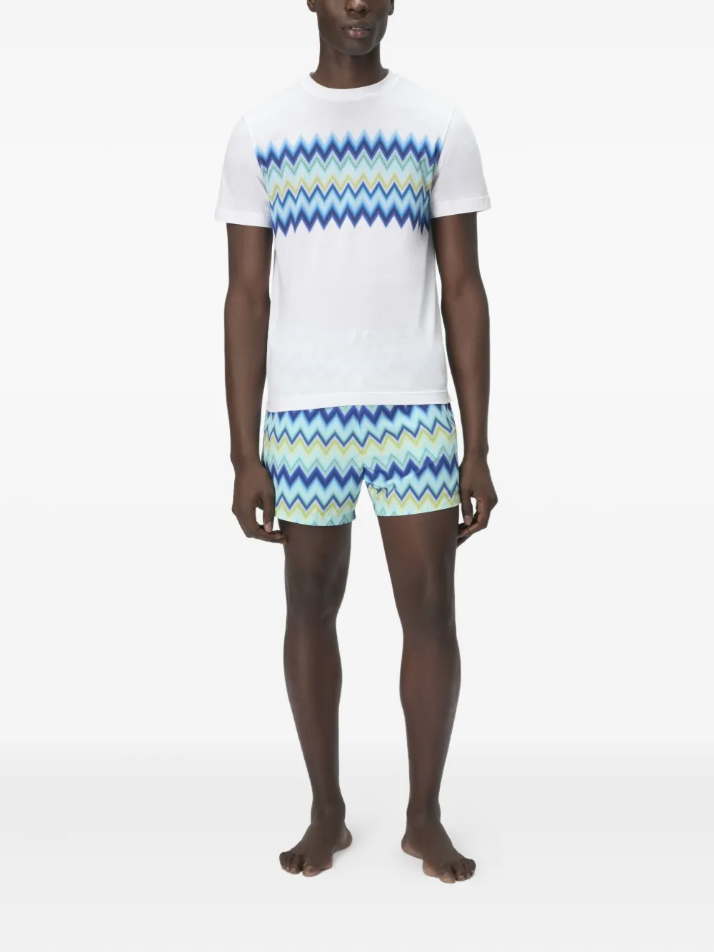 Missoni T-shirt met chevron-patroon Wit