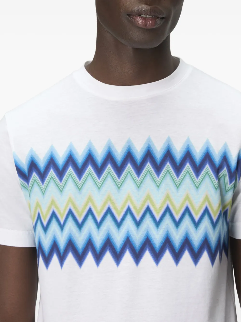 Missoni T-shirt met chevron-patroon Wit
